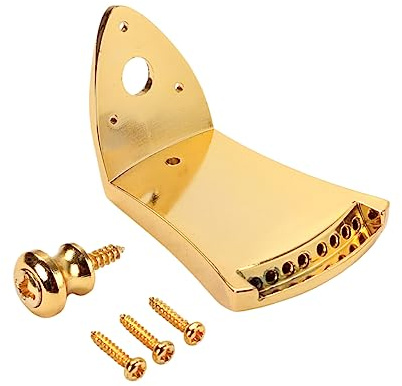 JOINPAYA Triangle Plated Tailpiece String Pull Board Mandolin Part Replacement Gold Screws for Arched Mandolin and Guitar Maker Use