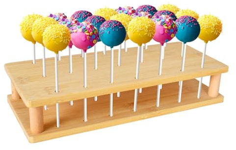 21 Löcher Cake Pop Ständer,Verkaufsständer Lollipop-Halter mit 100 Stück Papierstab zum Dekorieren und Präsentieren von Cake Pops für Stilvolle Feiern Wie Geburtstage Hochzeiten und Babyparties