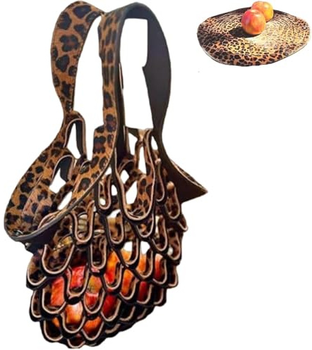 Sac Zest - Sac Fourre-Tout Pliable En Cuir Fait Main, Design Coussin Plat, Sac à Main En Maille 2 En 1, Coussin Pliable Et Sac De Courses, Sac à Bandoulière Plat Et Pliable, Sac Fourre-Tout En(B)