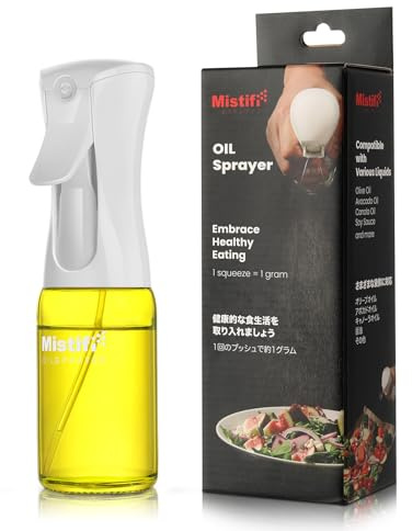 Mistifi Eco-Friendly Oil Sprayer – Durable Glass Bottle for Cooking, BBQ, and Grilling Mist Spray Bottle for Air Fryer, Olive Oil, Avocado Oil, Healthy Nonstick Frying 150ml (PS631)