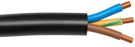 2.5mm² 3 Core Hi-Tuff NYY-J Cable – Outdoor & External Electrical Cable – Black Sheath – Cut Lengths Available (10)