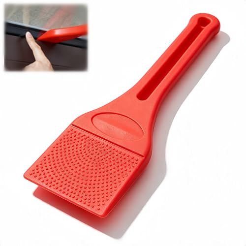 Double Glazing Shovel Plastic Glazing Paddle, Glazing Tools - Toe & Heel Glass Lifting Tool with Ergonomic Non-Slip Grip for Windows and Doors (Red, 1 Pc)
