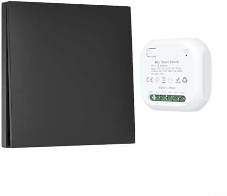 Qualoramall Interrupteur mural électrique sans fil auto-générant à distance étanche pour intérieur et extérieur avec options de disjoncteur (1-1)