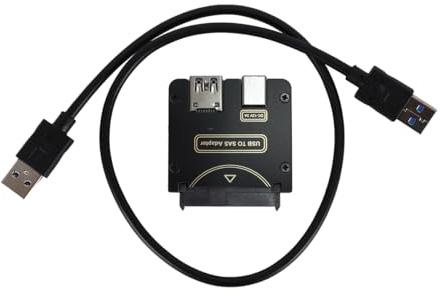 DUZEPA Adaptateur de disque dur SAS 29 broches vers USB 3.0 SFF-8482 pour Windows 7/10/11 et Linux