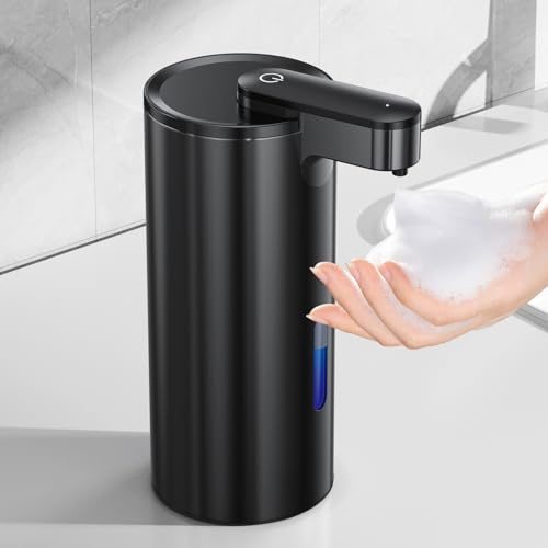Fantictas Seifenspender Automatisch Edelstahl für Schaum, USB-C | Berührungsloser Sensor, feiner Schaum, 2000mAh USB-C Akku, 3 Stufen, IPX4 Spritzschutz, SUS304 Edelstahl für Bad & Küche