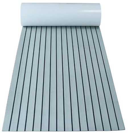 DSFIHJO Pavimentazione per Barche 2.4m Self-Adhesive Eva Foam Boat Marine Flooring Faux Teak Decking Sheet Striped Yacht Mat Brown Grey Gold Black Adesivo(Gray Black)