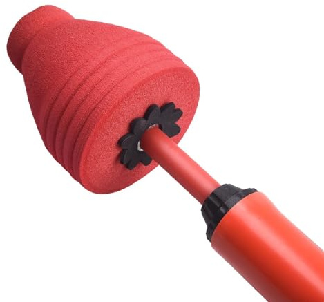 Pistone pneumatico in silicone ad alta pressione per tubi del WC, aria compressa, 0-8 psi, per WC, scarichi a pavimento, lavandini e lavabi, ergonomico