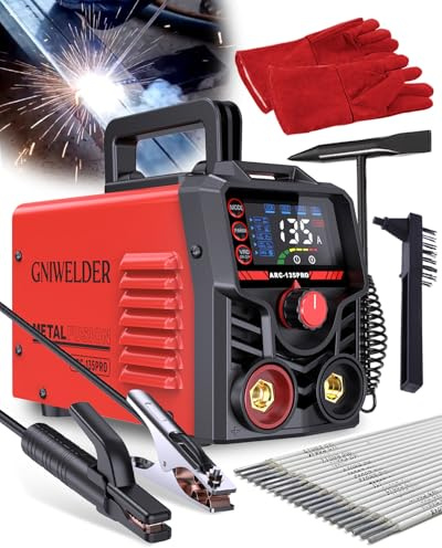 135A Mini Stick Welder 110V – Portable Arc Welder for Home DIY & Household Repairs, Weld 1/16″ to 1/8″ Steel, Easy Arc Start & Anti-Stick for Beginner, Includes Gloves & 20 Rods,4.4 lbs IGBT inverter