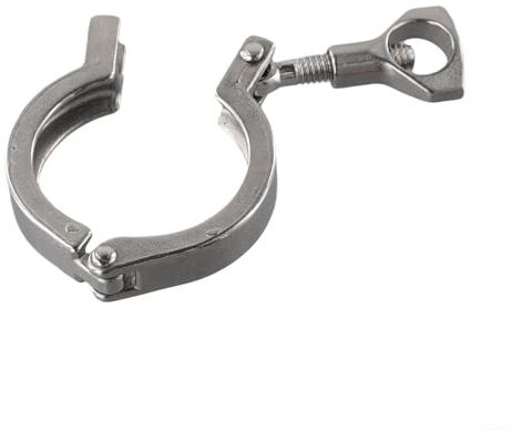 Morsetto a tre morsetti in acciaio inossidabile per tubi sanitari e connessioni di cavi, compatibile con ghiere da 3,8 cm a 10,2 cm, SS304 lucido igienico (3,8 cm)