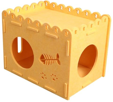 DECOMELODY Cat Scratching Post Detachable Felt Pads Indoor Cat House for Sleeping and Scratching Wear-resistant Pet Nest for Kitten Puppy Resting