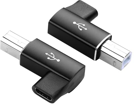 PNGKNYOCN Lot de 2 convertisseurs MIDI USB C femelle vers USB B mâle, compatible avec imprimante, scanner, piano électrique, clavier MIDI