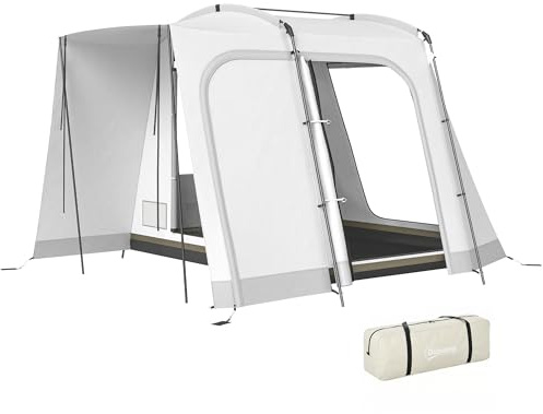 Outsunny Heckzelt für 2-4 Personen 2 in 1 Autozelt 4 Türen 320x280x205cm