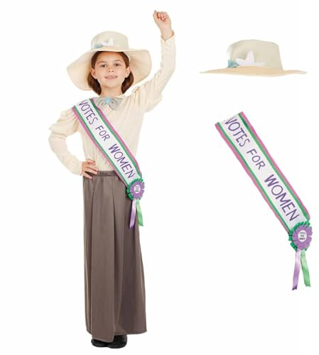 Fun Shack FNK4273L FNK4273 Halloween-dräkt, flickor, Suffragette, L