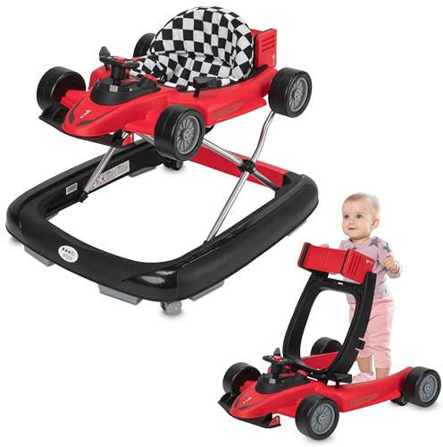 ib style® LITTLE SPEEDSTER |2 in 1| Girello per bambini | Baby walker |con effetti sonori | EN 1273:2020 | ROSSO
