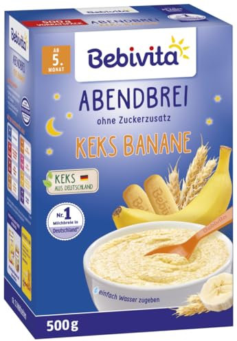 Bebivita Abendbrei Keks-Banane - nach dem 4. Monat, 2er Pack (2 x 500g)