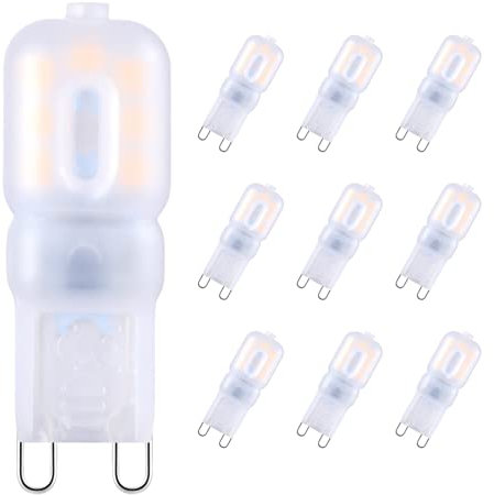 tkhetiana G9 LED Lampe 2.5W, Dimmbar G9 Glühbirne Energiesparlampen, 250 Lumen LED Glühbirnen, Warmweiß 3000K G9 Kleine LED Birne,2.5W Ersatz Für 25W Halogenlampe, AC220-240V,10er Pack