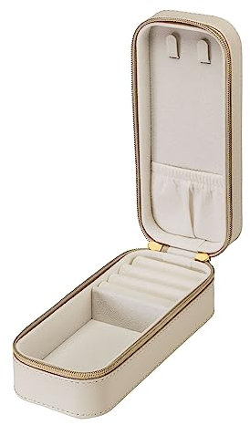 Purelei® Reiseetui für Schmuckaufbewahrung – Schmucktasche aus Kunstleder – Schmuck Organziers für deine Schmuckstücke – Schmuck Aufbewahrung für unterwegs – 16,5 x 6,5 x 5 cm