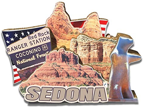 USA Sedona Magnet Kühlschrankmagnet aus Holz, 3D-Sehenswürdigkeiten, Reise-Sammelstück, Souvenirs, Dekoration, handgefertigt