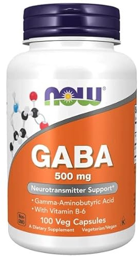 Now Foods GABA 500mg 100 Gélules végétaliennes Vitamine B6