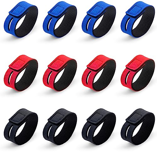 Dr.Fish Angelrute Gürtel Elastische Gurte Halter Einstellbar Dehnbare Magic Band Rutenhalter Angelwerkzeug Zubehör für draußen in 3 Farben, 12 Packungen