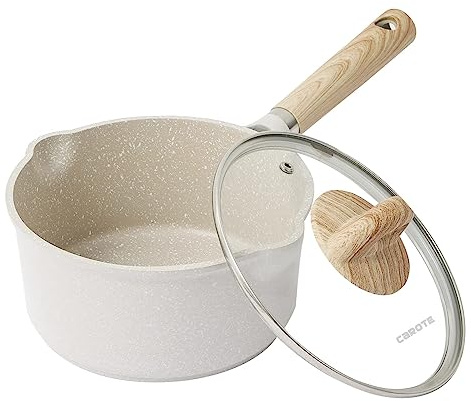 CAROTE Ollas Induccion con Tapa, Sartenes Antiadherentes para Inducción, Cocinas de Gas y Eléctricas, Cacerolas Pequeña con Boquilla de Vertido (20cm/2,4 L)