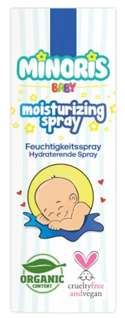 Minoris Baby Spray Hidratante – Contenido Orgánico, Mineral y Vegano, Hidratación Diaria y Nutrición, Seguro para Uso en Todo el Cuerpo, 100 ml