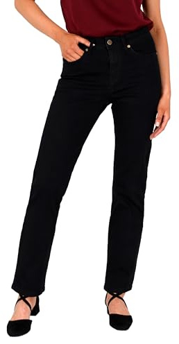ESRA Damen Jeans Schwarz Straight Jeans Hose Damen G200