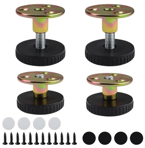 DIYCUT Pied Reglable pour Meuble, 4 Pièces 27-40mm Pied de Meuble Réglable, Pied de Meuble avec Accessoires de Montage, 2 Méthodes d'installation avec Tapis Antidérapant pour Tables Armoires Bureau