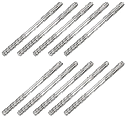 sourcing map 10 Stück M8 x 120 mm 304 Edelstahl Doppelend-Gewindebolzen Bolzen Bolzen für Hauswartung