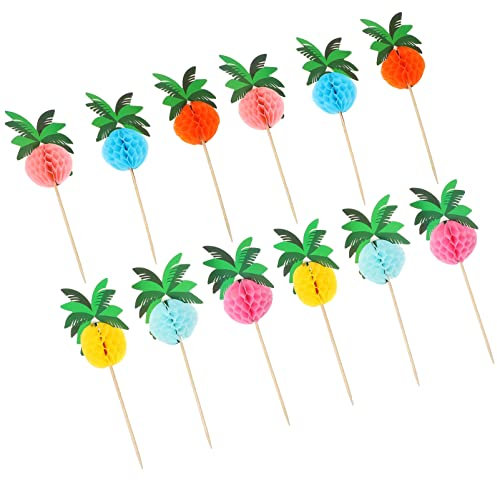 Cabilock 50 Uds Paraguas De Coco Selección De Frutas Palillos De Cóctel Palillos De Luau Hawaiano Selecciones De Martini Decoraciones De Fiesta De Frutas Aceitunas Martini Comida Brochetas