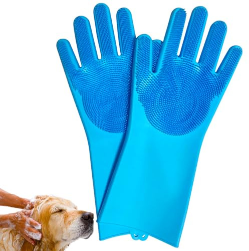 Befrenetic Dog Washing Gloves, Dog Bathing Gloves, Anti Slip and Extended Design, Cat Grooming Glove Suitable for Pets Such as Long Haired Dogs Short Haired Dogs Cats Rabbits