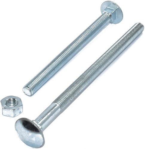 Fort Fasteners Pack of 10 x M6 x 150mm ZINC Cup Square Carriage Bolt Coach Screws with HEX Full Nuts