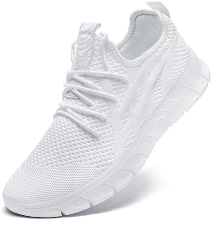 LANGFEUU Mens Trainers Breathable Lightweight Non-Slip Running Shoes | Mesh upper, EVA non-slip outsole, cushioned foam insole, for gym, running, walking, travel, daily use