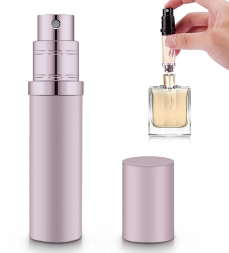yuejuhe 5ml Atomizzatore di Profumo Ricaricabile(Rosa) | Porta Profumo Viaggio Portatile, Dispenser Profumo da Borsetta, Flacone Spray Riutilizzabile per Uso Quotidiano