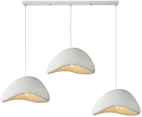 HEYUN Lampe Suspendue Wabi-sabi Blanche E27 Lampes Suspendues Lumières De Restaurant Lampe À Suspension De Bar Créative Style Pour Salle À Manger Salon De Thé Salon Café Cuisine(B2)