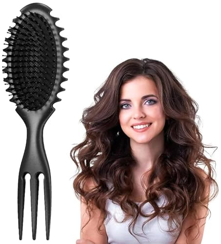 Qaestuan Curl Hair Brush, Lockenbürste, Curl Define Styling Brush, Haarbürste zum Entwirren für Frauen, Haarbürste Ohne Ziepen für Locken & Lange Haare, Locken Detangler Bürste für Damen Herren