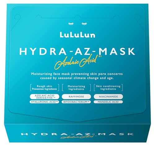 Lululun Skin Care Face Mask for Acne Prone Skin, Organic Face Mask for Women & Men, Sensitive Skin Face Mask Skincare & Sheet Mask from Japanese Skincare 28EA Hydra-AZ