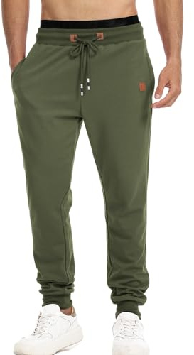 Suwangi Uomo Pantaloni Jogging Pantaloni Tuta Palestra Allenamento Running Sportivi Affusolati Joggers Corsa con Tasche Zip