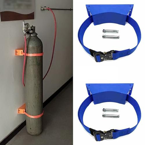 ERRULAN Support de Cylindre Support De Montage Mural pour Bouteille De Gaz 2 Pièces, Étagère De Stockage De Réservoir De Propane Robuste, Support Mural pour Réservoir De Gaz D'hélium(Blue)