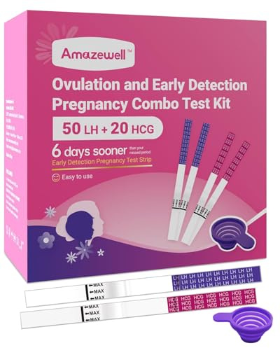 Ovulation Test Strips and Pregnancy Test Strips Kit, Ovulation Strips Tracker Fertility Test for Women, 50 LH Test + 20 HCG Test + 1 Reusable Urine Cup, Ovulation Predictor Kit for Home