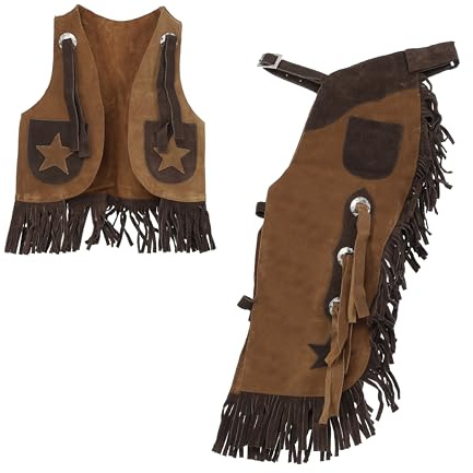 Showman Kid's Mustang Bay Chaps & Vest w/Star Design