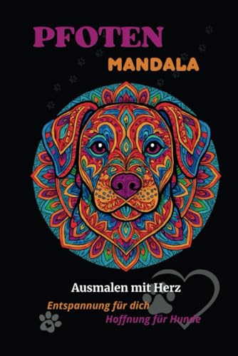 Pfoten Mandala: Ausmalen mit Herz