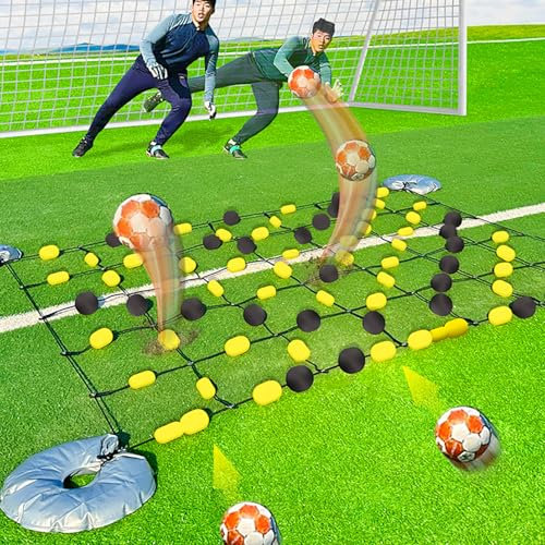Fussball rebounder 2,8 m, Fußball-Torwarttraining, Rebound-Board mit Ballaufbewahrungstasche/4 x Wasserbeutel, Fußball-Rebound-Netz für das Solo-Training von Volley-Pässen der Mannschaft