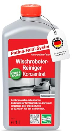 Patina-Fala® Wischroboter Reinigungsmittel 1L – schaumarm & streifenfrei – Bodenreiniger Wischroboter – hochkonzentriert & ergiebig für alle wasserfesten Böden – Made in Germany