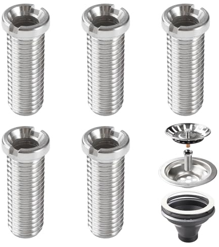 Lyeteung 5 PCS M12 x 35mm Sink Basket Screw, Sink Strainer Stainless Steel Screws, for Sink Strainer Plug Kitchen