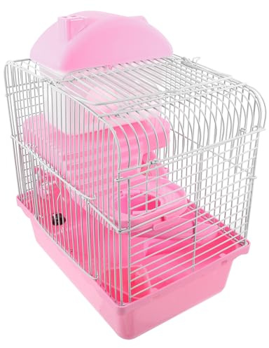 SHINEOFI Hamsterkäfig Schloss Doppelstöckig Kleintierhaus mit Abnehmbaren Zubehör Für Hamster Meerschweinchen Kleintiere Spielhaus