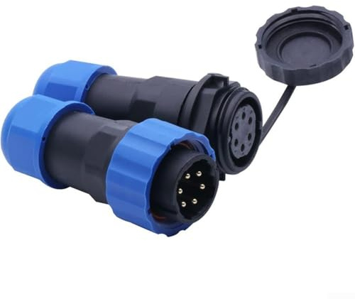 SP20 IP68 wasserdichter Luftfahrtstecker mit 2 14-poligen Inline-Gewindebuchsen für den Einsatz in Außen- und Marine-Umgebungen (6-polig)