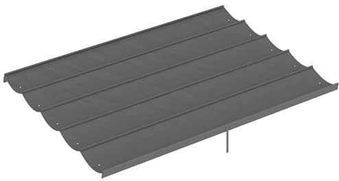 Outsunny Tetto per Gazebo Pergola per 4x3m 10 Fori Drenaggio Grigio Chiaro | Telo di Ricambio per Gazebo, Poliestere Traspirante, Solo Copertura, per Pergola da Giardino, 350x260 cm