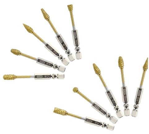 for Compact Boxed Drill Carbide Burr Set, 10 Unique Shapes, 6.35 mm Shank, Easy to Transport and Store Metalworking Accessories