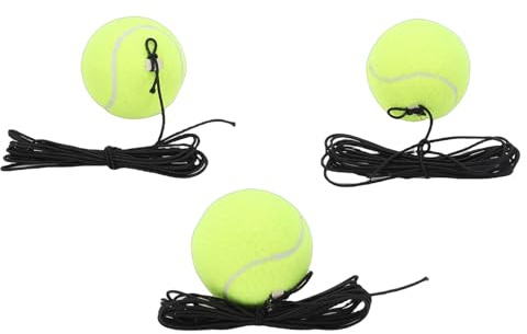 Asixxsix 3-pack Tennisträningsboll med Snöre, Tennisbollar med Elastiskt Snöre, Tennistränarbollar Självträningsträningsredskap Träningsutrustning för Tränarträningsövning
